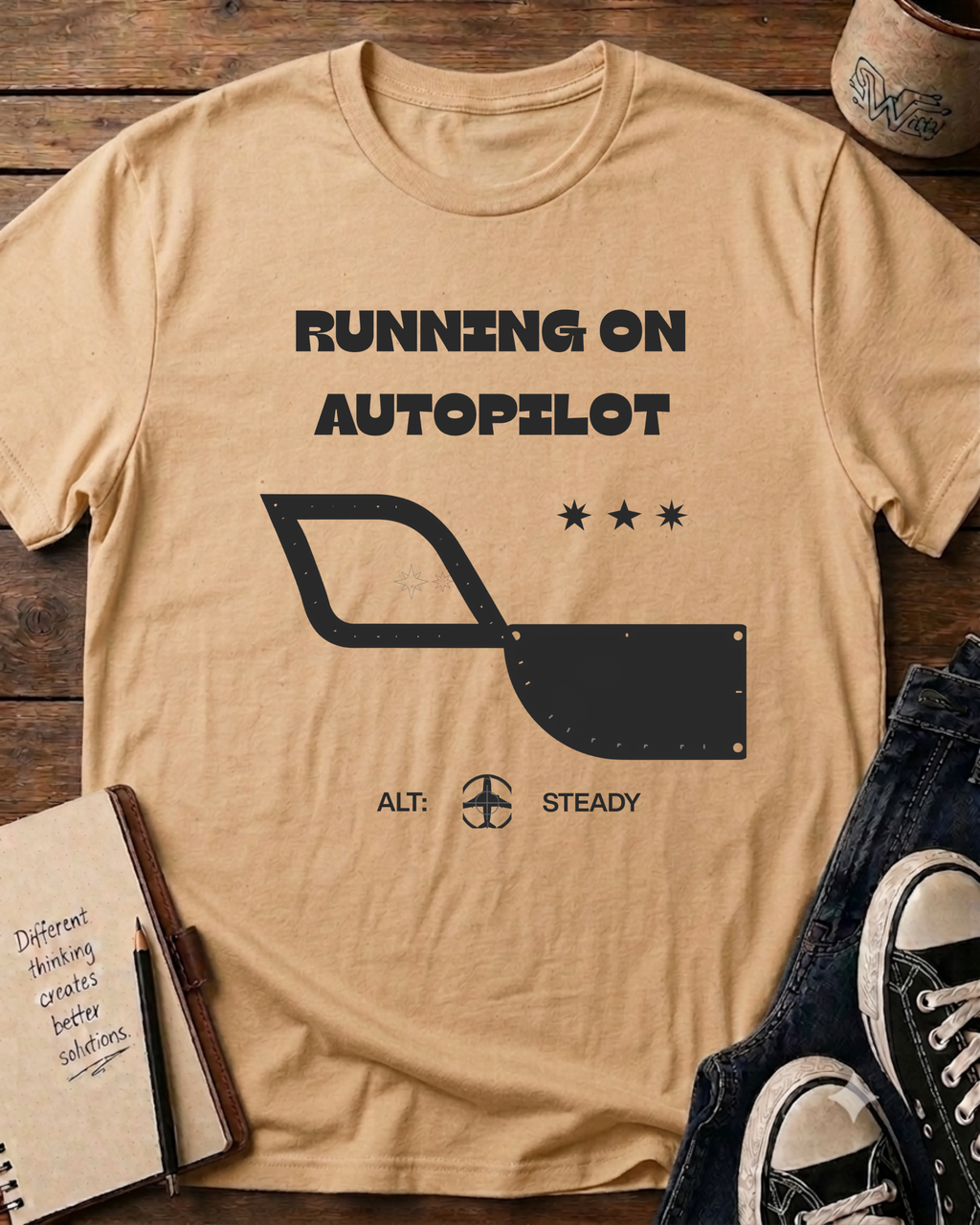 Running ON AutoPilot Alt:Steady T-shirt