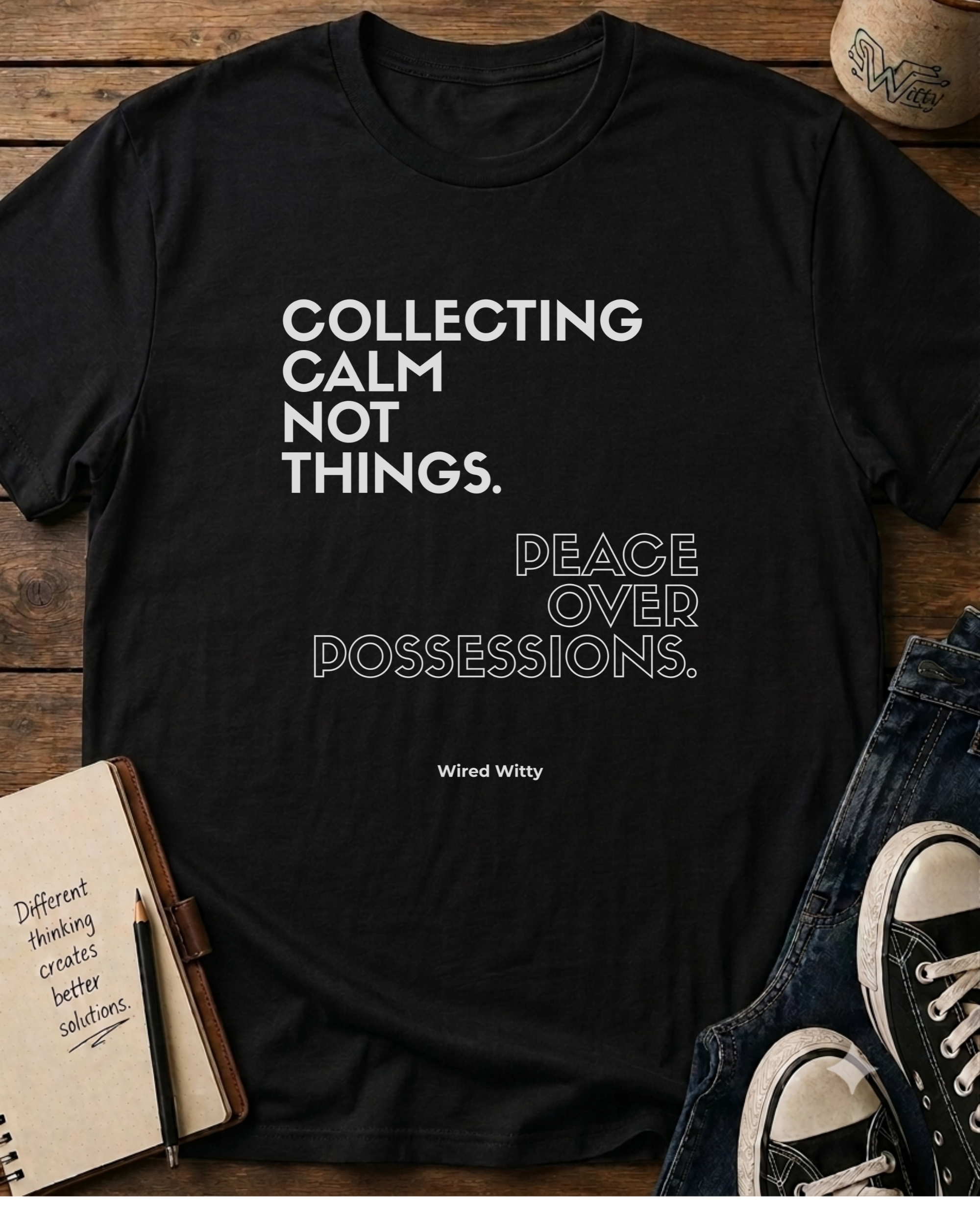 Peace Over Possessions Minimalist T‑Shirt