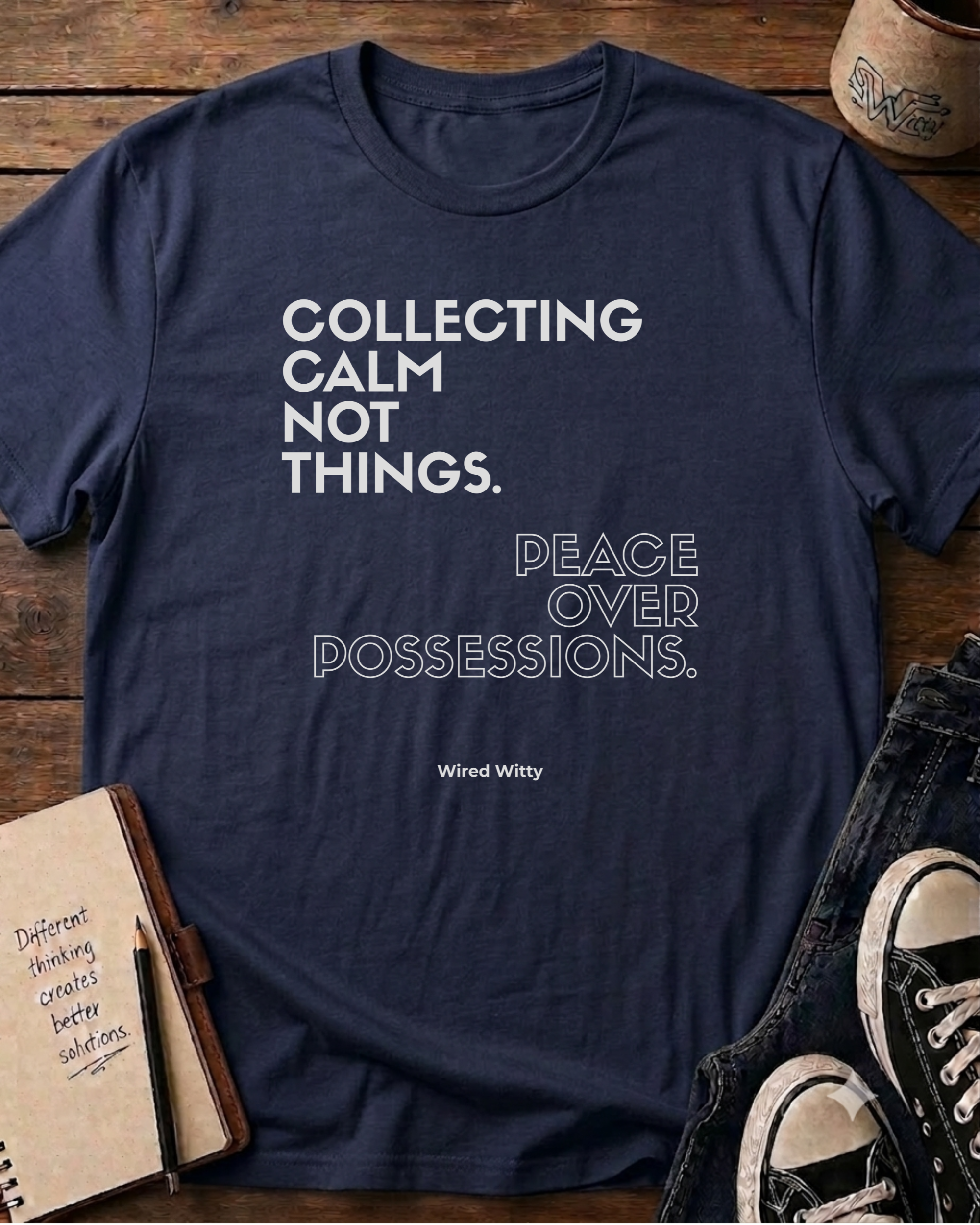 Peace Over Possessions Minimalist T‑Shirt