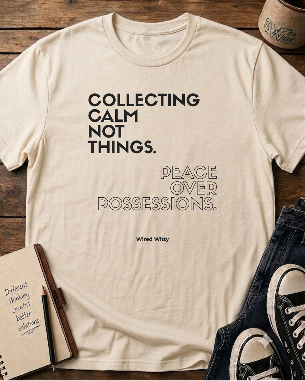 Peace Over Possessions Minimalist T‑Shirt