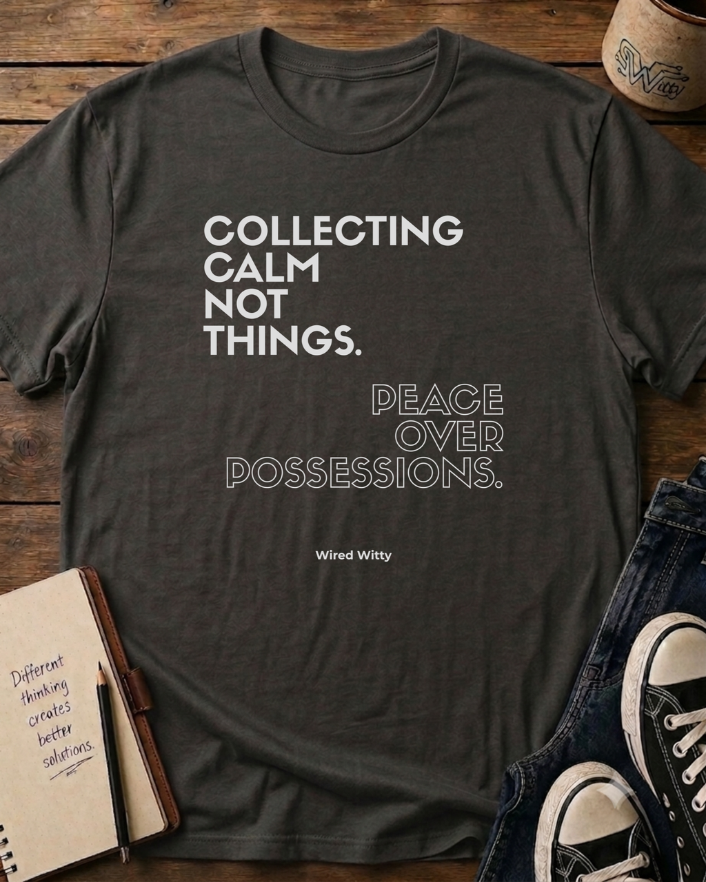 Peace Over Possessions Minimalist T‑Shirt