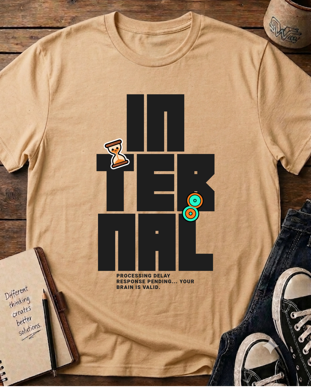 Internal Retro Typography T-Shirt