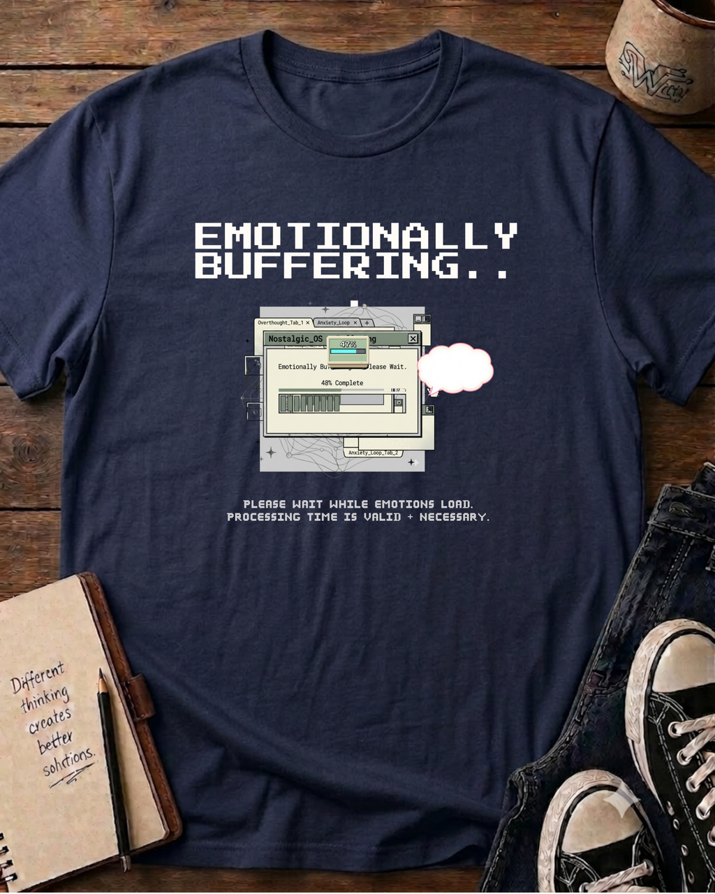 Retro Computer Aesthetic Mental Health Graphic Shirt