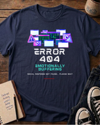 Error 404 Retro Glitch Tech T‑Shirt
