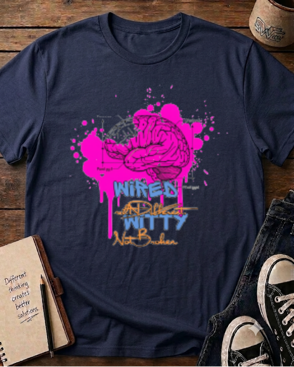 Neon Brain Street Art T-Shirt