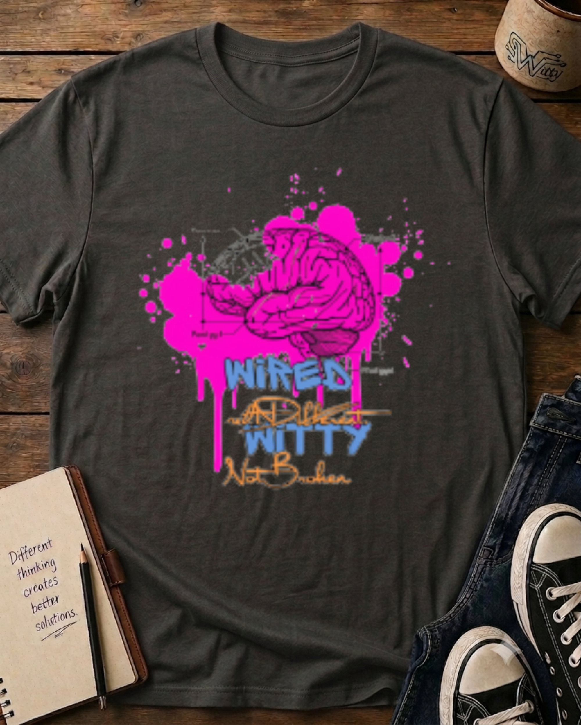 Neon Brain Street Art T-Shirt