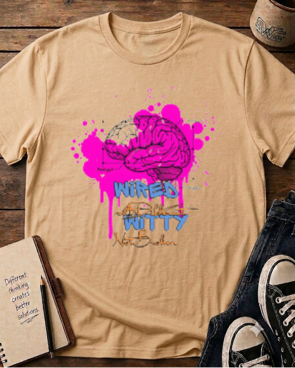 Neon Brain Street Art T-Shirt