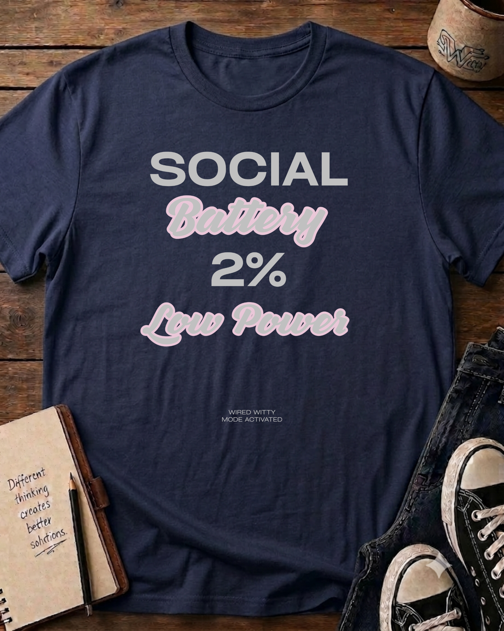 Social Battery 2% Low Power T-Shirt