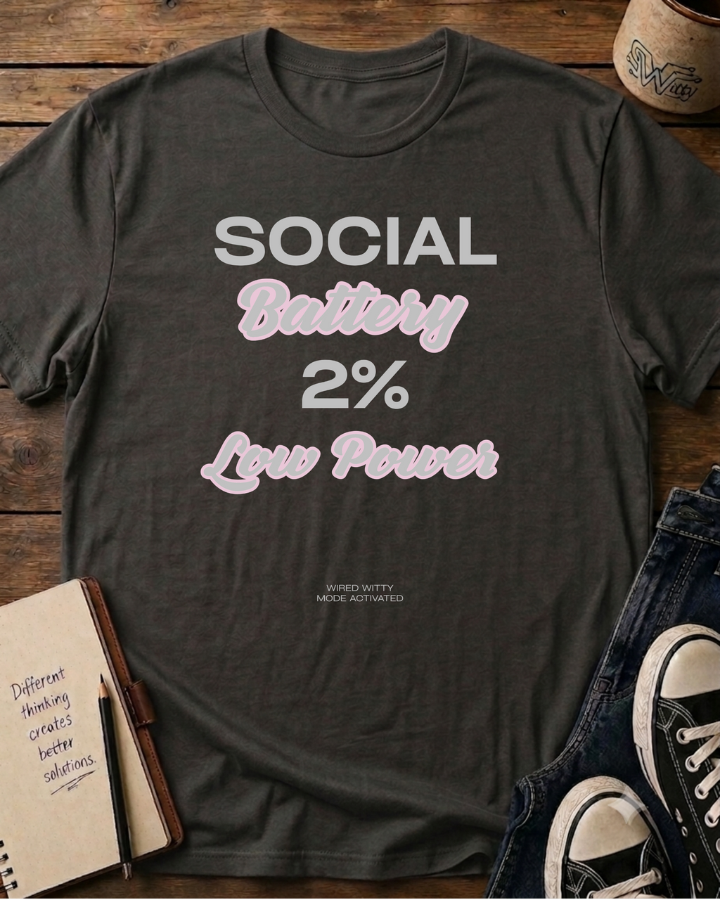 Social Battery 2% Low Power T-Shirt