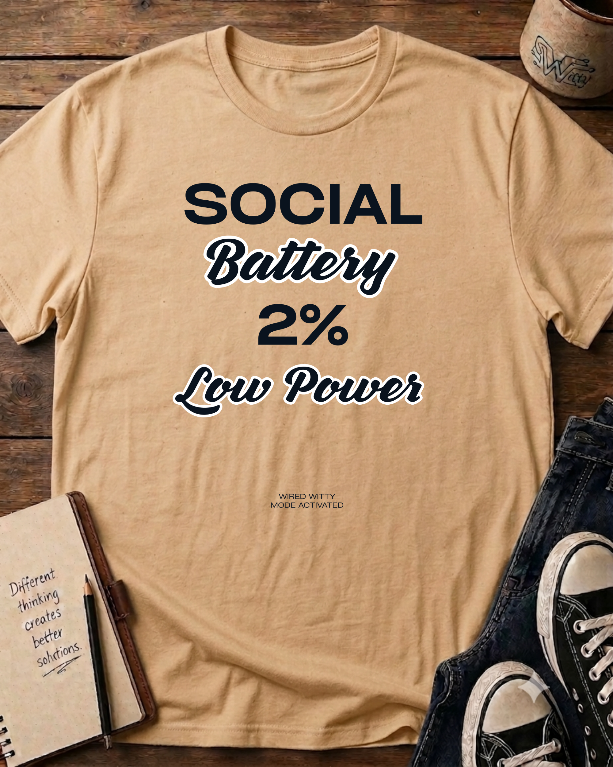 Social Battery 2% Low Power T-Shirt