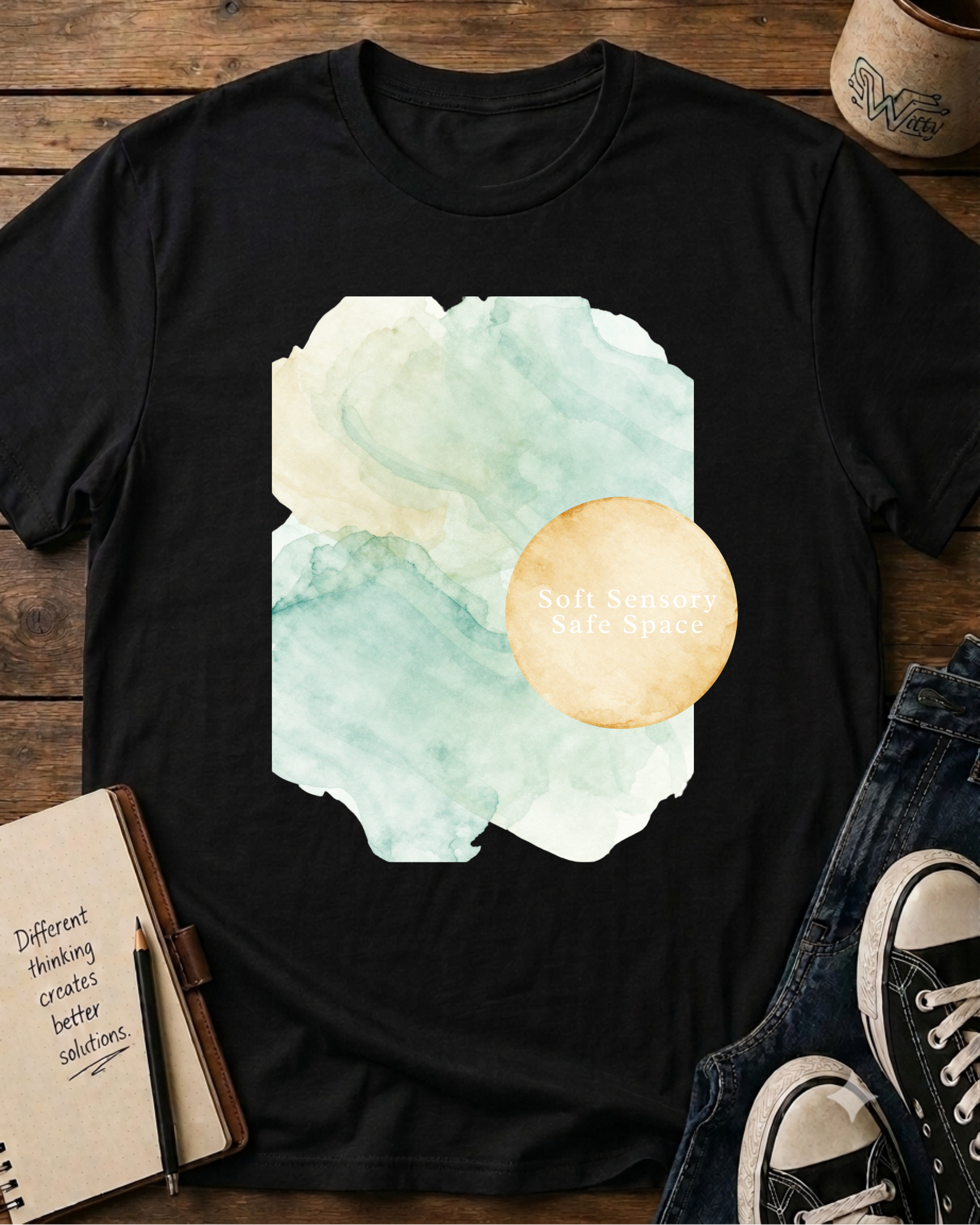 Abstract Watercolor Moon T-Shirt
