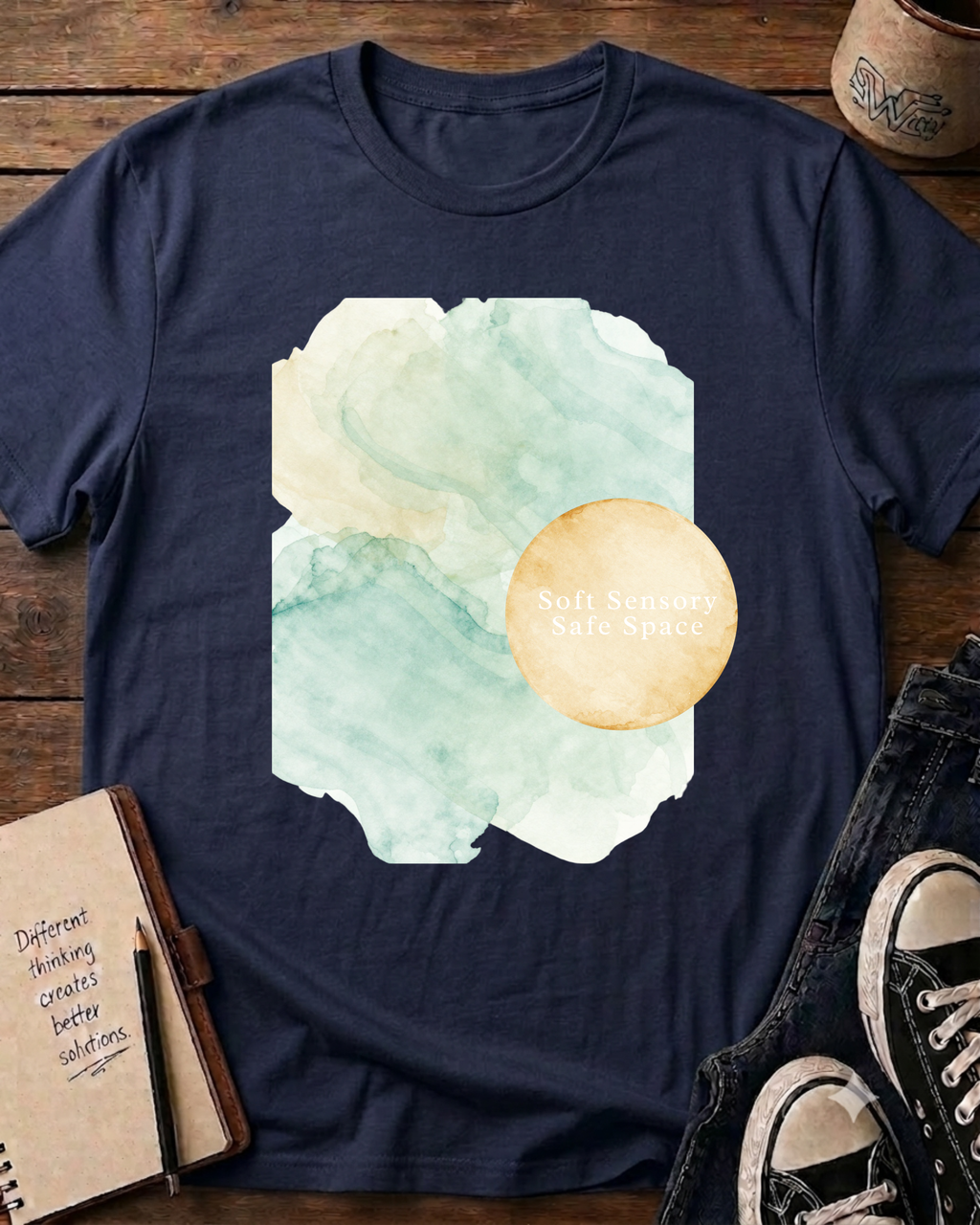 Abstract Watercolor Moon T-Shirt