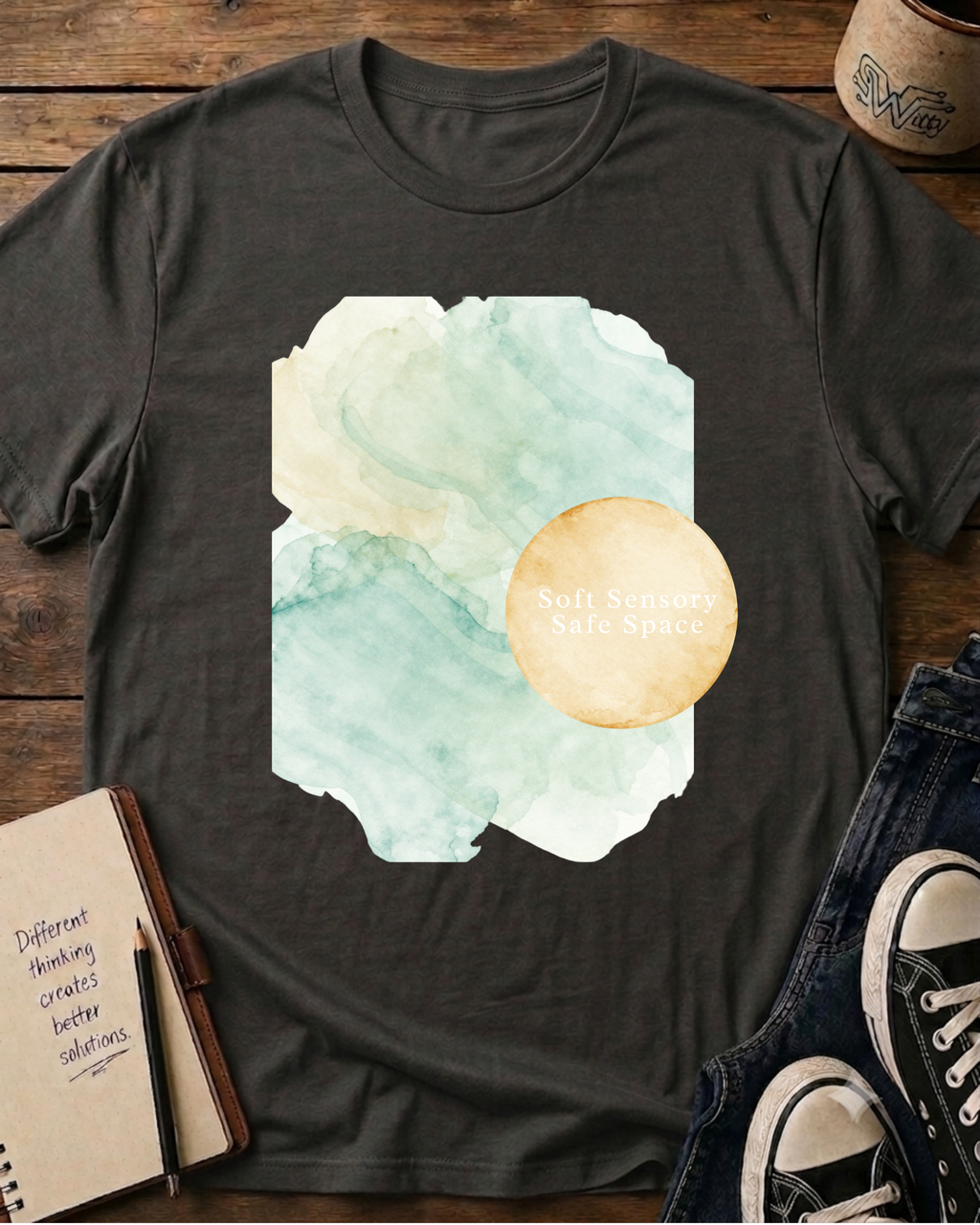 Abstract Watercolor Moon T-Shirt