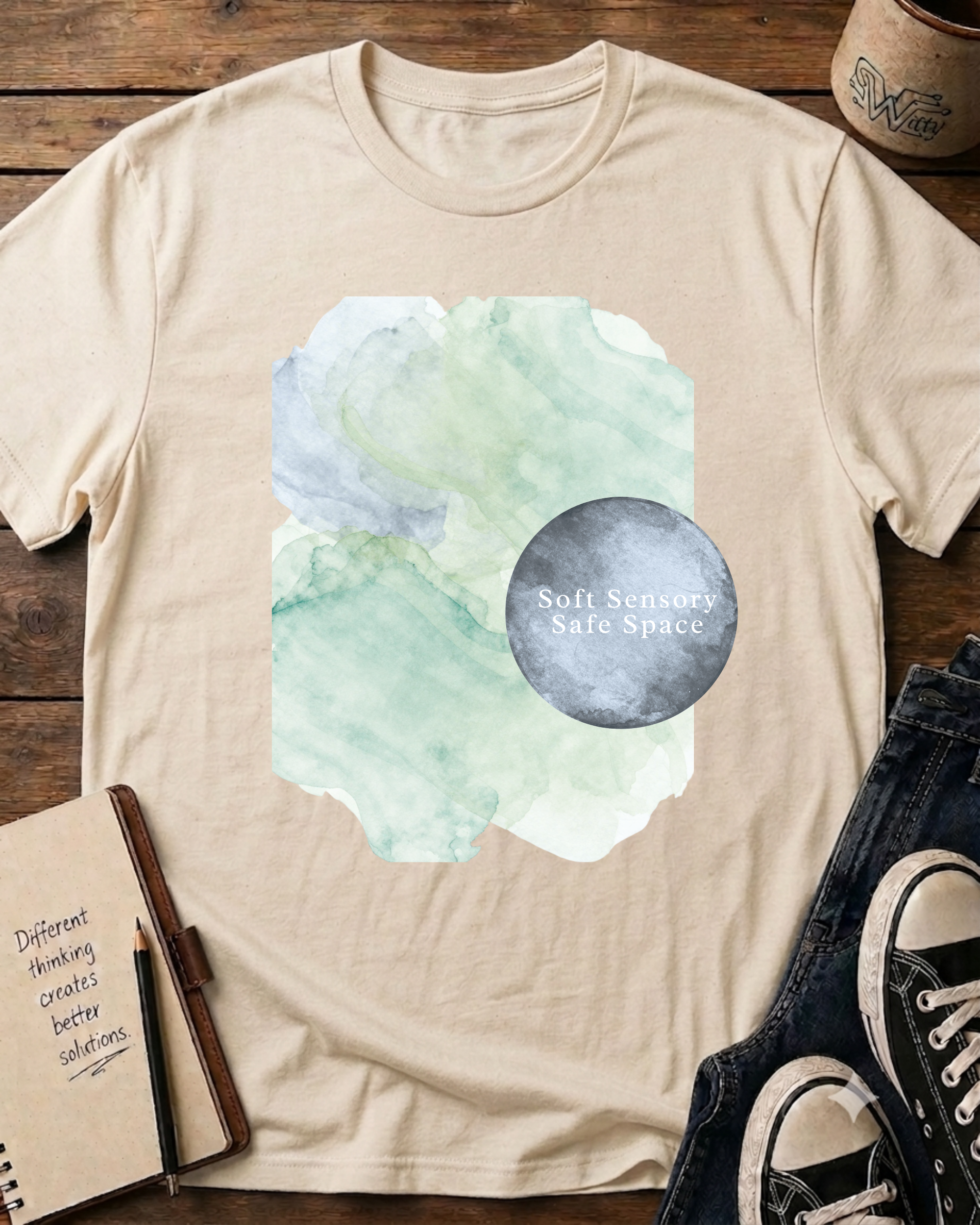 Abstract Watercolor Moon T-Shirt
