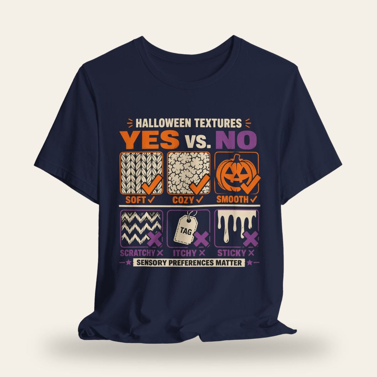 Halloween Textures Yes vs No T-Shirt