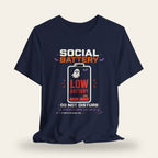 Halloween Social Battery Low Ghost T-Shirt