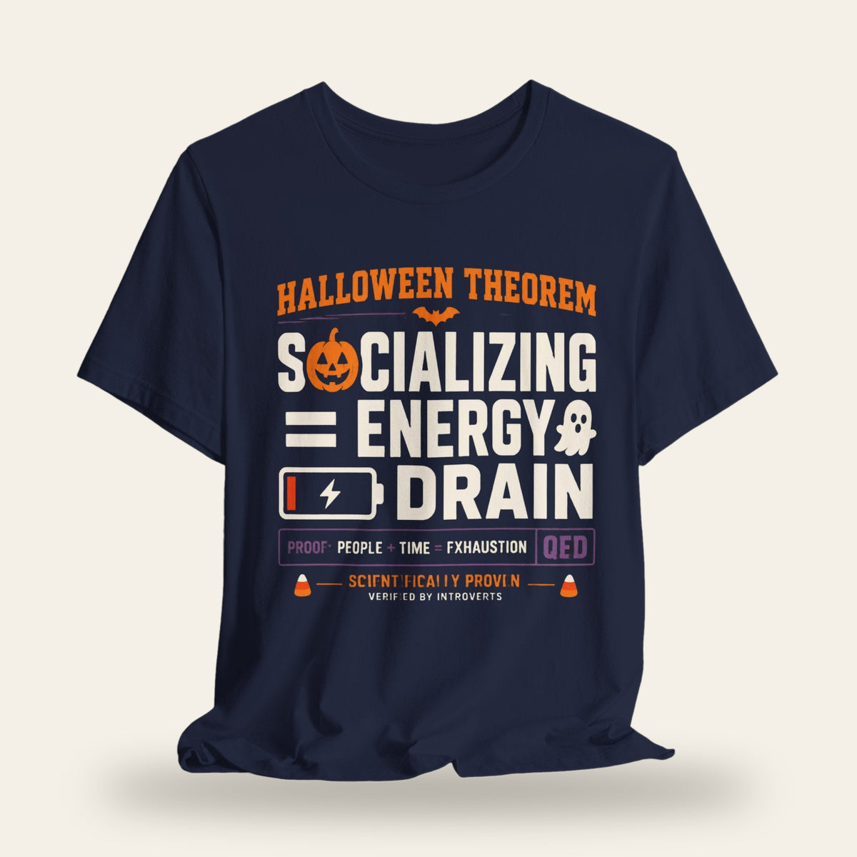 Halloween Theorem Socializing = Energy Drain T-Shirt