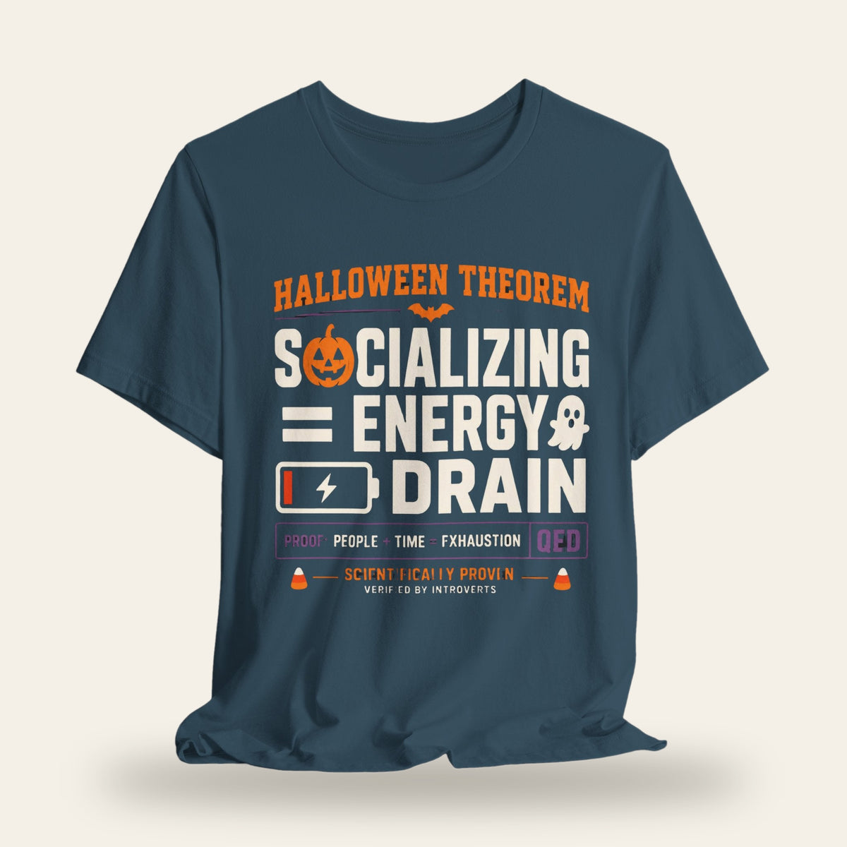 Halloween Theorem Socializing = Energy Drain T-Shirt