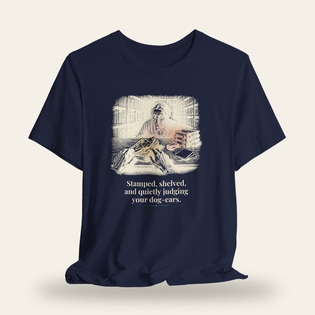 Stamped, Shelved, and Quietly Judging Your Dog-Ears T-Shirt