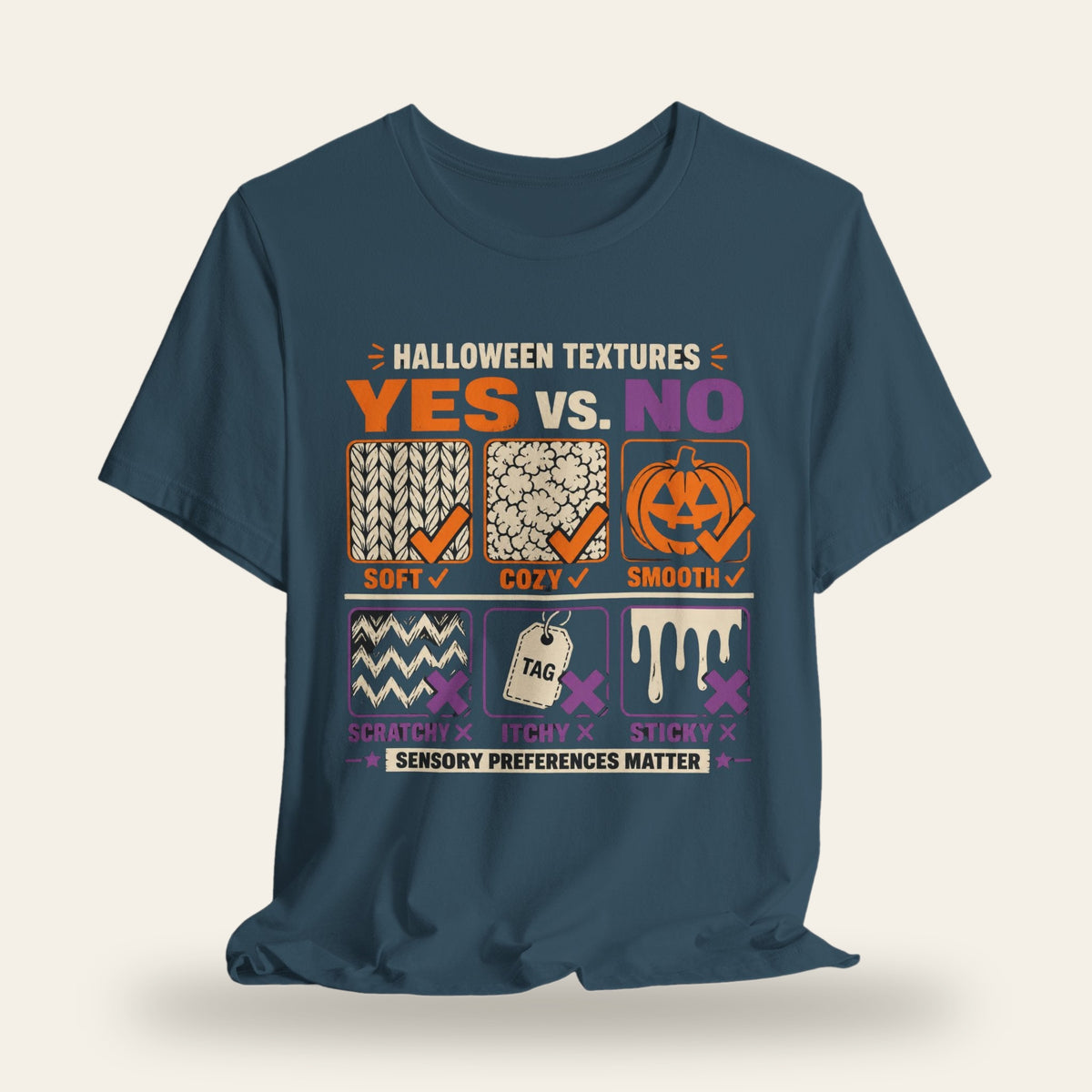Halloween Textures Yes vs No T-Shirt
